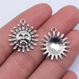 WYSIWYG 10pcs 22x20mm Antique Silver Color Sun Charms Pendant For Jewelry Making DIY Jewelry Findings