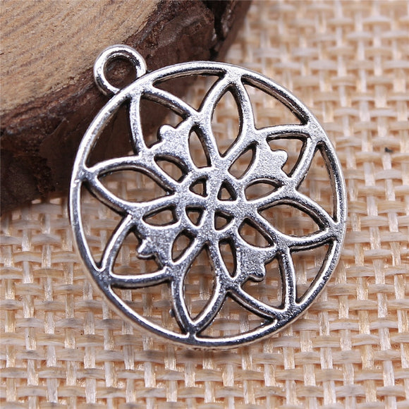 WYSIWYG 10pcs 22x20mm Motif Charms Antique Silver Color Pendant Charms Jewelry Findings For Jewelry Making