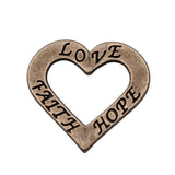 WYSIWYG 10pcs 22x21mm Love Faith Hope Charms For Jewelry Making Antique Silver Plated Antique Bronze Color Jewelry Findings