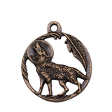 WYSIWYG 10pcs 22x22mm Antique Silver Color Moon Wolf Charms Pendant For Jewelry Making DIY Jewelry Findings