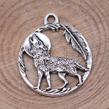 WYSIWYG 10pcs 22x22mm Antique Silver Color Moon Wolf Charms Pendant For Jewelry Making DIY Jewelry Findings