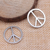 WYSIWYG 10pcs 22x22mm Peace Charm Pendants For Jewelry Making Antique Silver Color Peace Symbol Pendants Charm Peace Sign