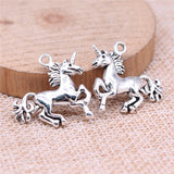 WYSIWYG 10pcs 22x23mm Lucky Horse Charms Antique Silver Color For Jewelry Making Zinc Alloy Charms Pendant DIY Jewelry Findings