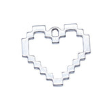 WYSIWYG 10pcs 22x24mm Antique Silver Color Mosaic Heart Charms Pendant For DIY Jewelry Making Handmade Jewelry Craft Findings