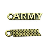 WYSIWYG 10pcs 22x5mm Pendant Army Army Charm Pendants For Jewelry Making Antique Silver Color Army Pendants
