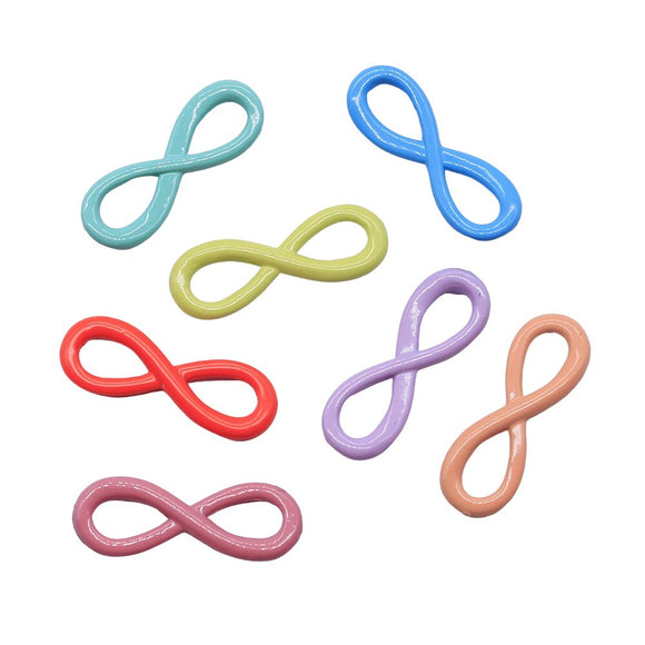 WYSIWYG 10pcs 22x8mm Mixed Color Infinity Symbol Connector Charms Mix Color For Jewelry Making Charms Pendant Jewelry Findings