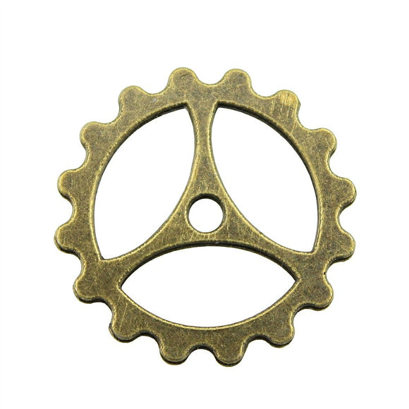 WYSIWYG 10pcs 23mm Gear Charms For Jewelry Making Antique Bronze Color Charms Pendants Jewelry Accessories