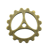 WYSIWYG 10pcs 23mm Gear Charms For Jewelry Making Antique Bronze Color Charms Pendants Jewelry Accessories