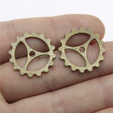 WYSIWYG 10pcs 23mm Gear Charms For Jewelry Making Antique Bronze Color Charms Pendants Jewelry Accessories