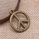 WYSIWYG 10pcs 23mm Peace Symbol Charms Antique Bronze Color Charms For Jewelry Making Jewelry Findings