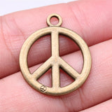 WYSIWYG 10pcs 23mm Peace Symbol Charms Antique Bronze Color Charms For Jewelry Making Jewelry Findings