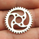 10pcs 23mm Pendant Gear Steampunk Steampunk Gear Charm Pendants For Jewelry Making Antique Silver Color Gear Pendants  EF4242
