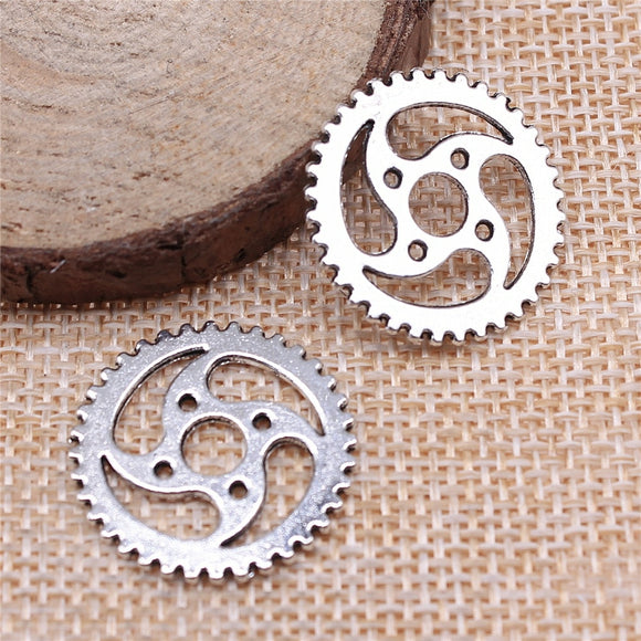 10pcs 23mm Pendant Gear Steampunk Steampunk Gear Charm Pendants For Jewelry Making Antique Silver Color Gear Pendants  EF4242