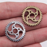 10pcs 23mm Pendant Gear Steampunk Steampunk Gear Charm Pendants For Jewelry Making Antique Silver Color Gear Pendants  EF4242