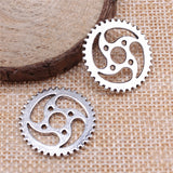10pcs 23mm Pendant Gear Steampunk Steampunk Gear Charm Pendants For Jewelry Making Antique Silver Color Gear Pendants  EF4242