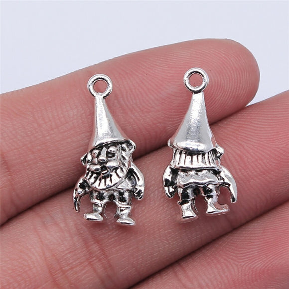 WYSIWYG 10pcs 23x10mm Antique Silver Color Santa Claus Charms Pendant For Jewelry Making DIY Jewelry Findings