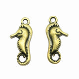 WYSIWYG 10pcs 23x10mm Hippocampus Charms Pendants For Jewelry Making 2 Colors Antique Silver Plated Antique Bronze Plated
