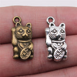 10pcs 23x11mm Charm Lucky Cat To Attract Money Cat Charms For Attracting Money Chinese Lucky Cat Charms ef3676