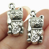 10pcs 23x11mm Charm Lucky Cat To Attract Money Cat Charms For Attracting Money Chinese Lucky Cat Charms ef3676