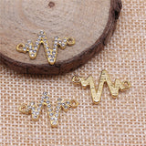 WYSIWYG 10pcs 23x12mm Ecg Connector Charms Gold Color For DIY Jewelry Making Zinc Alloy Charms Pendant Jewelry Findings