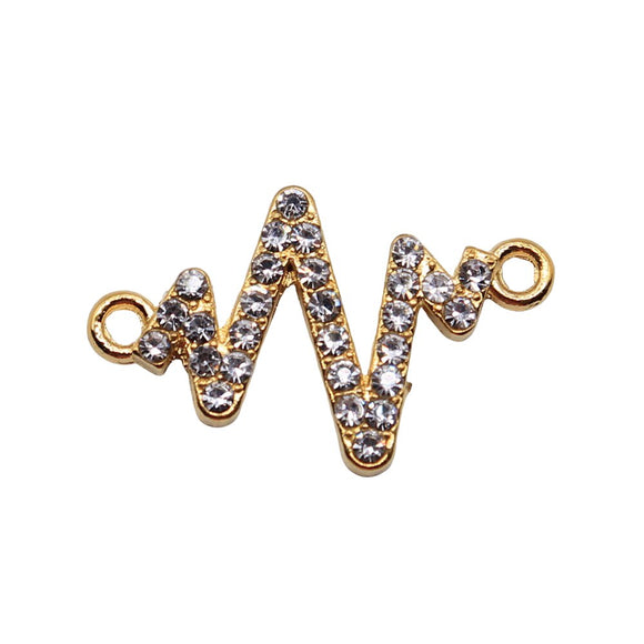 WYSIWYG 10pcs 23x12mm Ecg Connector Charms Gold Color For DIY Jewelry Making Zinc Alloy Charms Pendant Jewelry Findings
