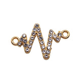 WYSIWYG 10pcs 23x12mm Ecg Connector Charms Gold Color For DIY Jewelry Making Zinc Alloy Charms Pendant Jewelry Findings