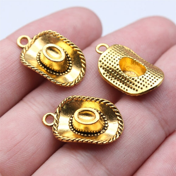 10pcs 23x13mm 4 Colors Cowboy Hat Charm Pendants For Jewelry Making ef0793