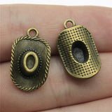 10pcs 23x13mm 4 Colors Cowboy Hat Charm Pendants For Jewelry Making ef0793
