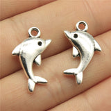 WYSIWYG 10pcs 23x13mm Pendant Dolphin Animal Dolphin Charm Pendants For Jewelry Making Antique Silver Color Dolphin Pendants