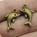 WYSIWYG 10pcs 23x13mm Pendant Dolphin Animal Dolphin Charm Pendants For Jewelry Making Antique Silver Color Dolphin Pendants
