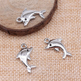 WYSIWYG 10pcs 23x13mm Pendant Dolphin Animal Dolphin Charm Pendants For Jewelry Making Antique Silver Color Dolphin Pendants