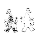 WYSIWYG 10pcs 23x13mm Snowman Charms For Jewelry Making Jewelry Accessories Antique Silver Plated Antique Bronze Plated
