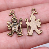 WYSIWYG 10pcs 23x13mm Snowman Charms For Jewelry Making Jewelry Accessories Antique Silver Plated Antique Bronze Plated