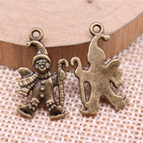 WYSIWYG 10pcs 23x13mm Snowman Charms For Jewelry Making Jewelry Accessories Antique Silver Plated Antique Bronze Plated