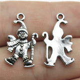 WYSIWYG 10pcs 23x13mm Snowman Charms For Jewelry Making Jewelry Accessories Antique Silver Plated Antique Bronze Plated