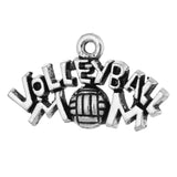 WYSIWYG 10pcs 23x13mm Volleyball Mom Charms Antique Silver Color Pendant Charms For Jewelry Making Jewelry Findings