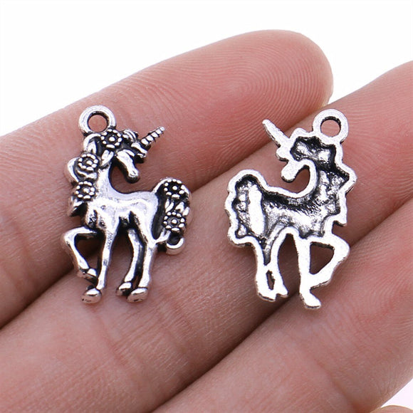 WYSIWYG 10pcs 23x15mm Charms Horse Unicorn 2 Colors Plated Pendants Making DIY Handmade Finding Jewelry