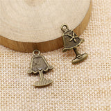 WYSIWYG 10pcs 23x15mm Table Lamp Charms For Jewelry Making Antique Bronze Color Charms Pendants Jewelry Accessories
