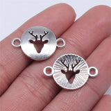 WYSIWYG 10pcs 23x16mm Pendant Deer Connector Reindeer Connector Charm Pendants For Jewelry Making Deer Connector Pendants