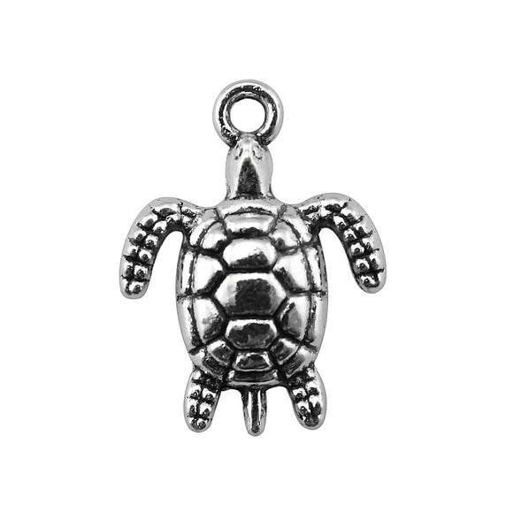 WYSIWYG 10pcs 23x17mm 2 Colors Antique Silver Color Antique Bronze Pendant Turtle Pendants Tortoise Charm Turtle