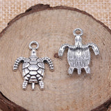 WYSIWYG 10pcs 23x17mm 2 Colors Antique Silver Color Antique Bronze Pendant Turtle Pendants Tortoise Charm Turtle
