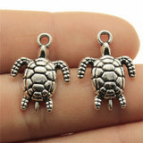WYSIWYG 10pcs 23x17mm 2 Colors Antique Silver Color Antique Bronze Pendant Turtle Pendants Tortoise Charm Turtle