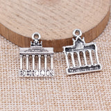 WYSIWYG 10pcs 23x18mm Antique Silver Color Brandenburg Gate Charms For Jewelry Making