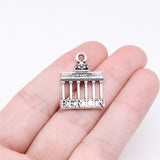 WYSIWYG 10pcs 23x18mm Antique Silver Color Brandenburg Gate Charms For Jewelry Making