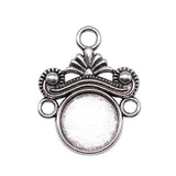 WYSIWYG 10pcs 23x18mm Charm Earring Connector One Sided Fit 10mm Cabochon Earring Connector Earring Connector