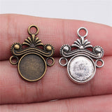 WYSIWYG 10pcs 23x18mm Charm Earring Connector One Sided Fit 10mm Cabochon Earring Connector Earring Connector