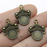 WYSIWYG 10pcs 23x18mm Charm Earring Connector One Sided Fit 10mm Cabochon Earring Connector Earring Connector