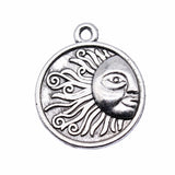 WYSIWYG 10pcs 23x19mm Antique Silver Color Sun Charms Pendant For Jewelry Making DIY Jewelry Findings