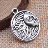 WYSIWYG 10pcs 23x19mm Antique Silver Color Sun Charms Pendant For Jewelry Making DIY Jewelry Findings
