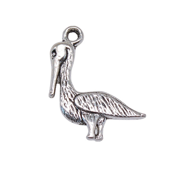 0pcs 23x19mm Pelican Pendants Pelican Charm Antique Silver Color Bird Pendants For Jewelry Making ef4462
